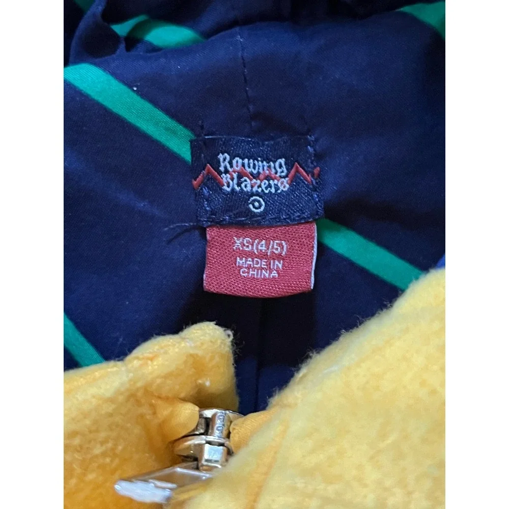 Rowing Blazers Kids Yellow Fleece Duffle Pea Coat Toggle Hooded Jacket XS 4/5